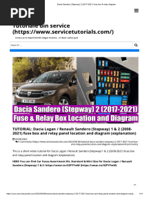 Dacia Sandero (Stepway) 2 (2017-2021) Fuse Box & Relay Diagram