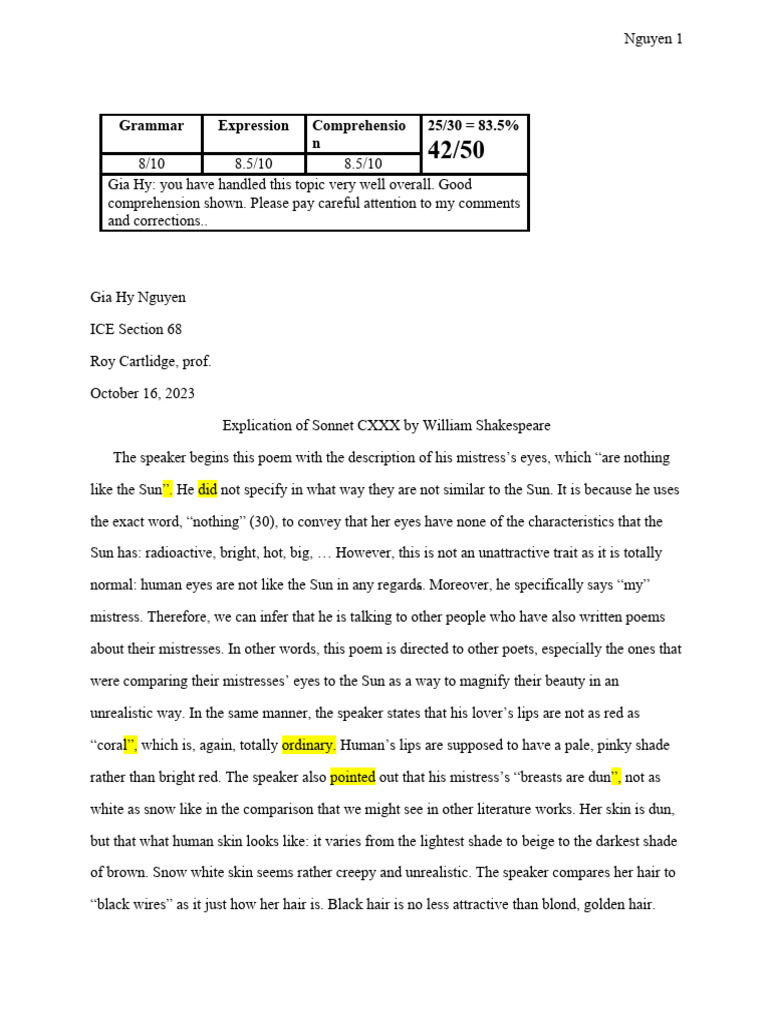 Correction Poem Explication 2332240 | PDF