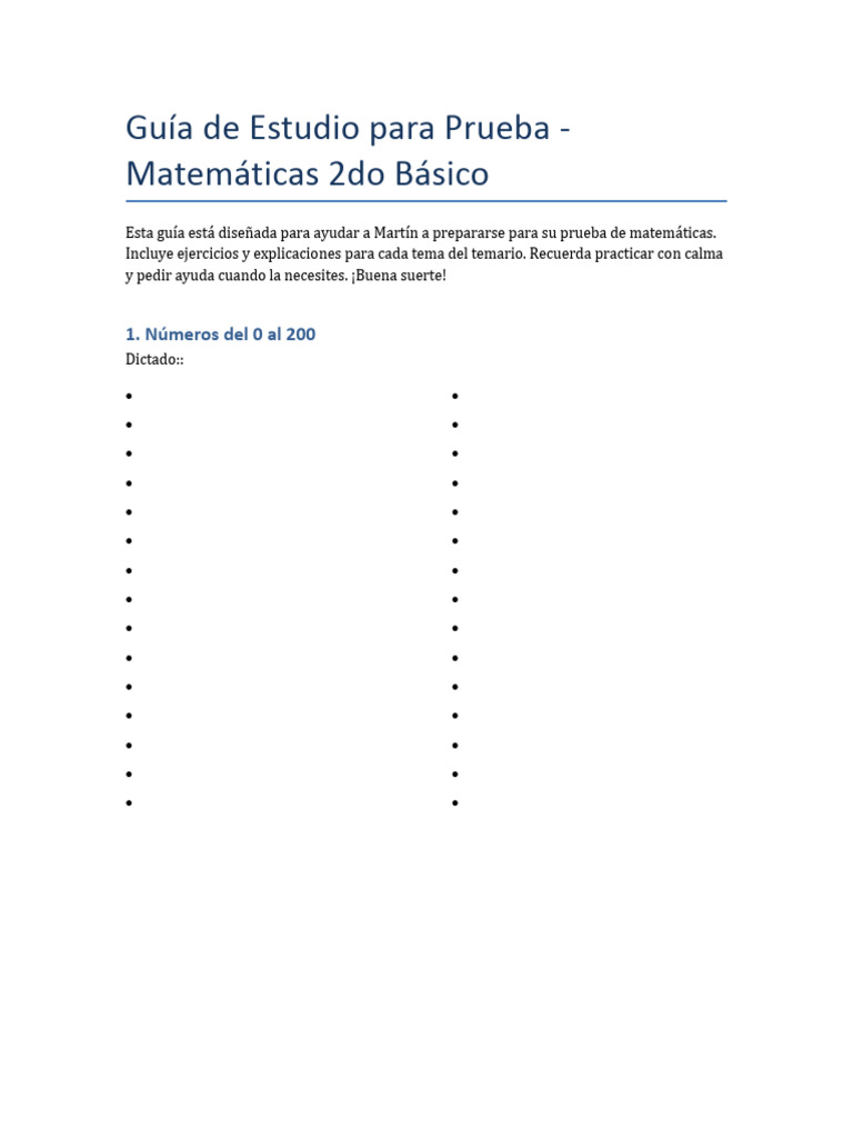 Guia de Estudio Matematicas 2do Basico Revisada | PDF | Matemáticas