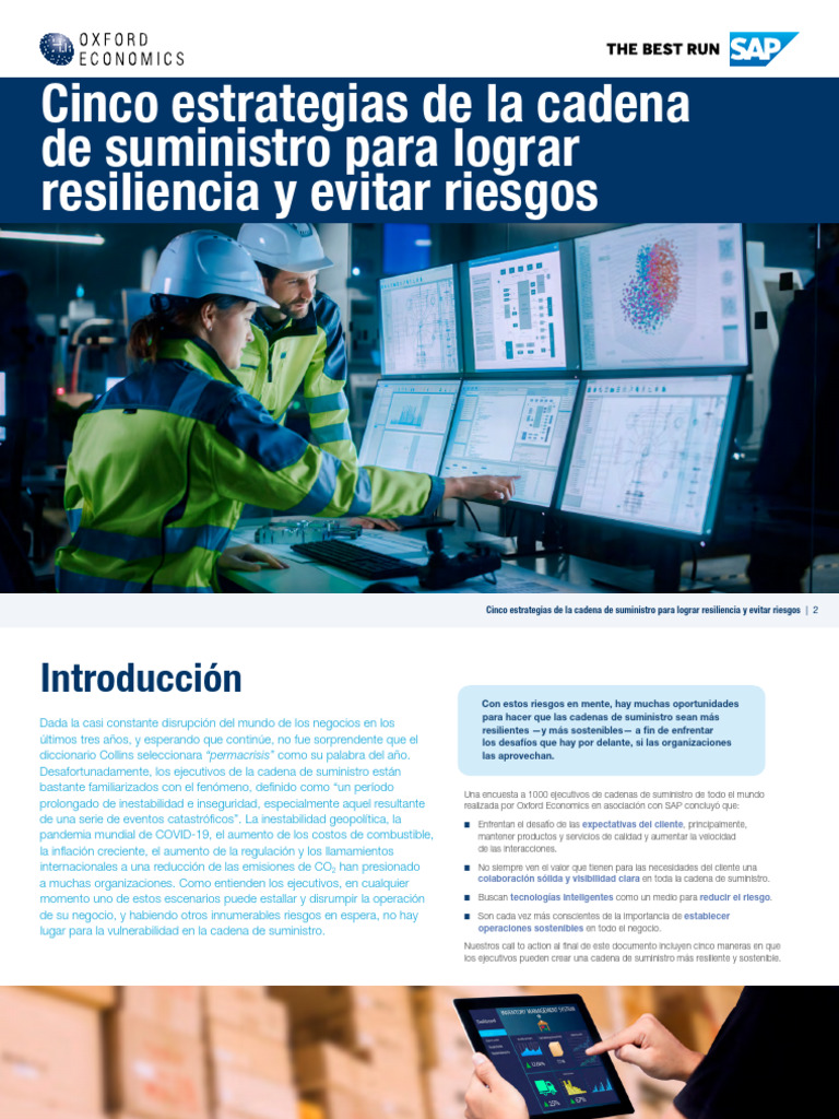 Cinco Estrategias de La Cadena de Suministro para Lograr Resiliencia y ...