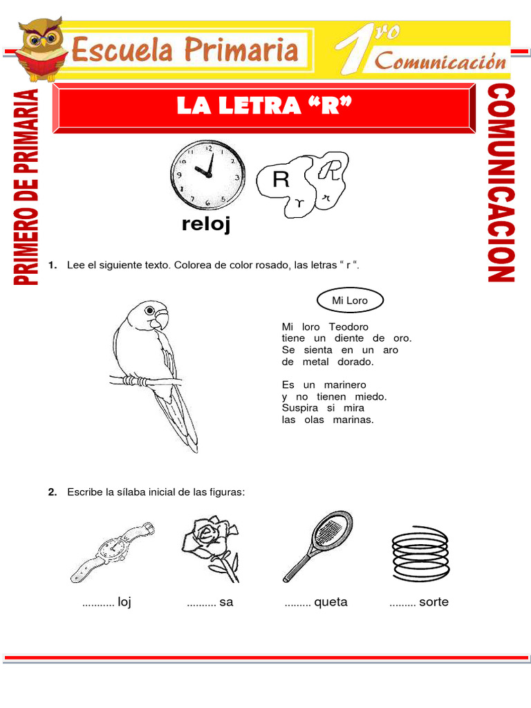 Actividades con la letra R para Primaria | PDF