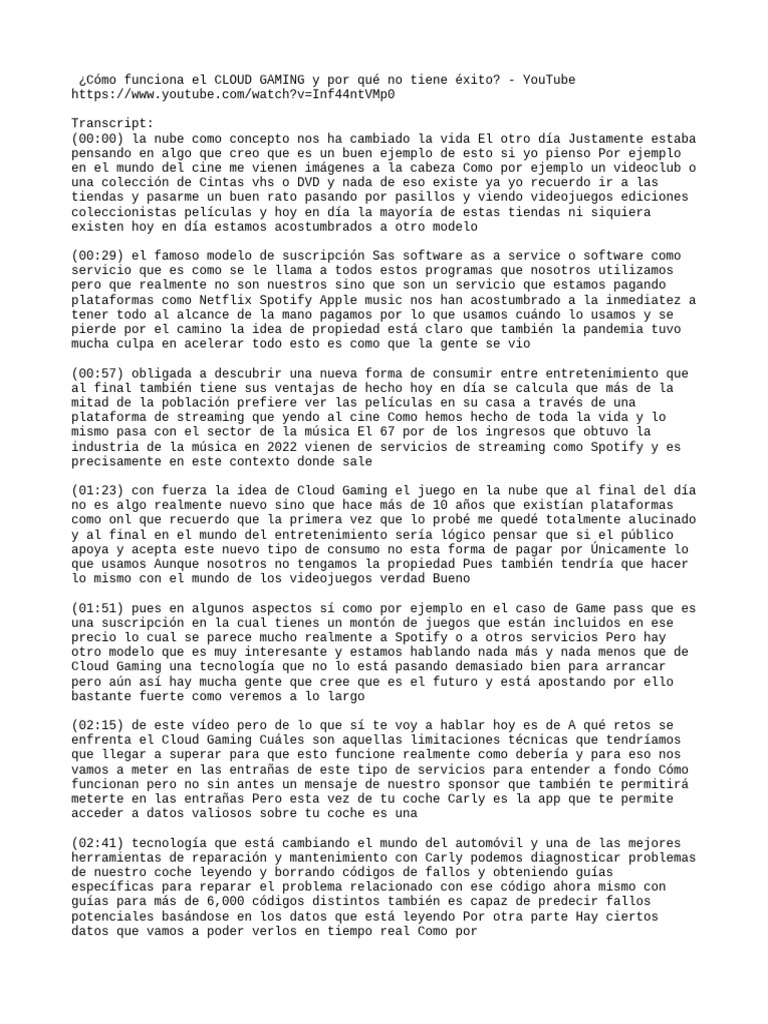 Cómo Funciona El CLOUD GAMING y Po | PDF | Computación en la nube | Xbox