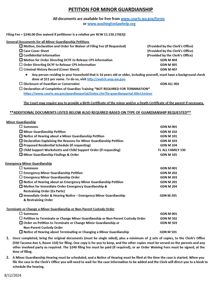 A MNR GDN Checklist Final | PDF | Legal Guardian | Child Custody