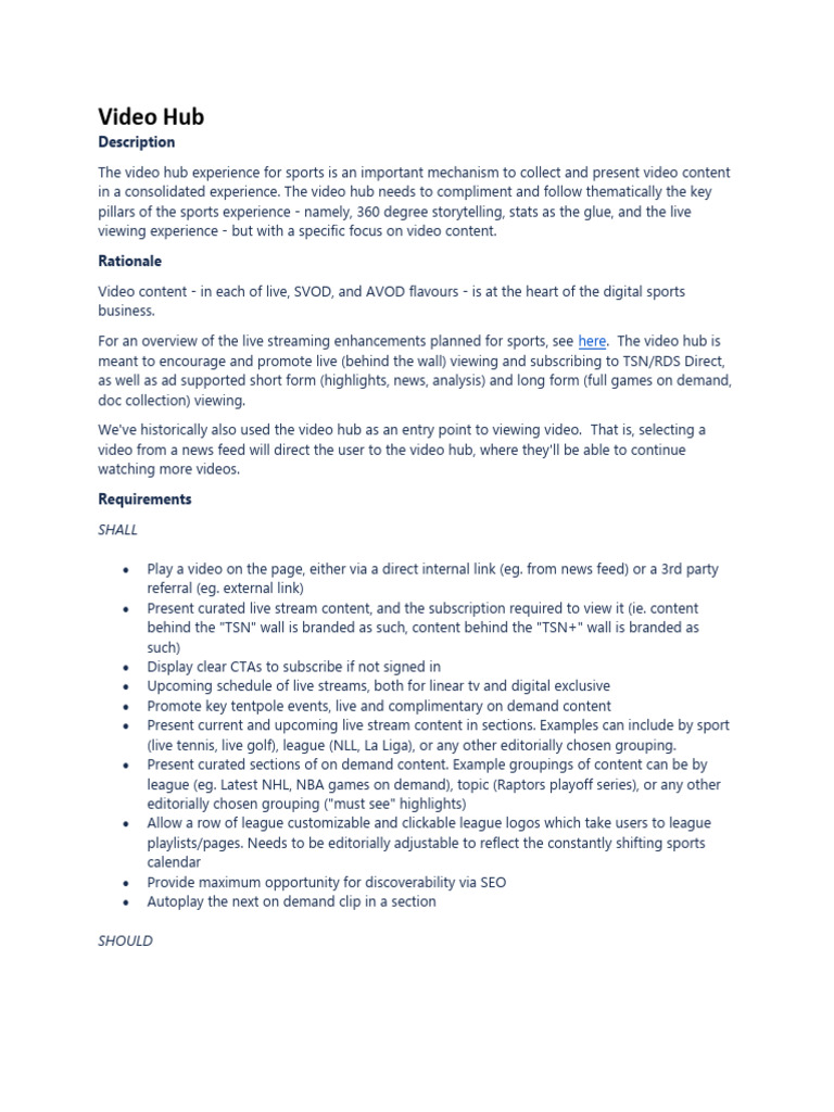 News and Sports Video Requirements | PDF | Streaming Media | Video On ...