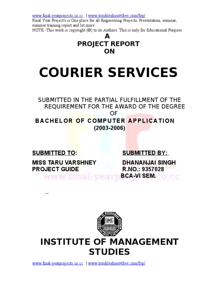 Courier Service Project Report | PDF | Software Development Process ...