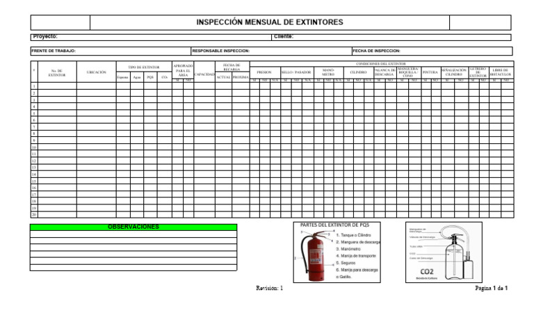 Inspección Mensual de Extintores | PDF | Automatización de edificios ...