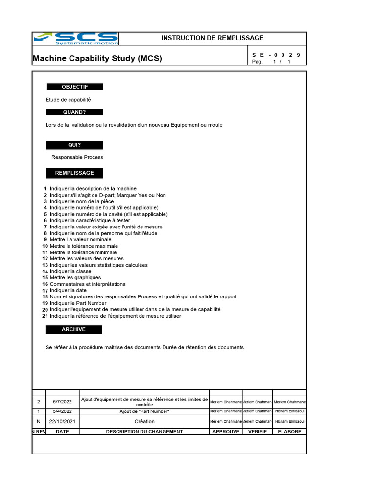 Étude de Capabilité Machine (MCS) | PDF