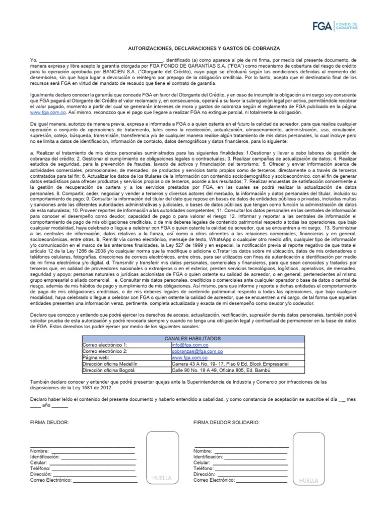 FGA Ban100 Tamaño Carta Nov 2023 | PDF | Pagos