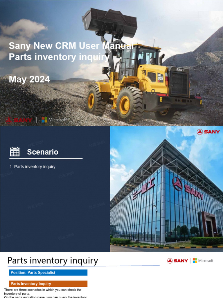 Sany CRM Parts Inventory Guide | PDF