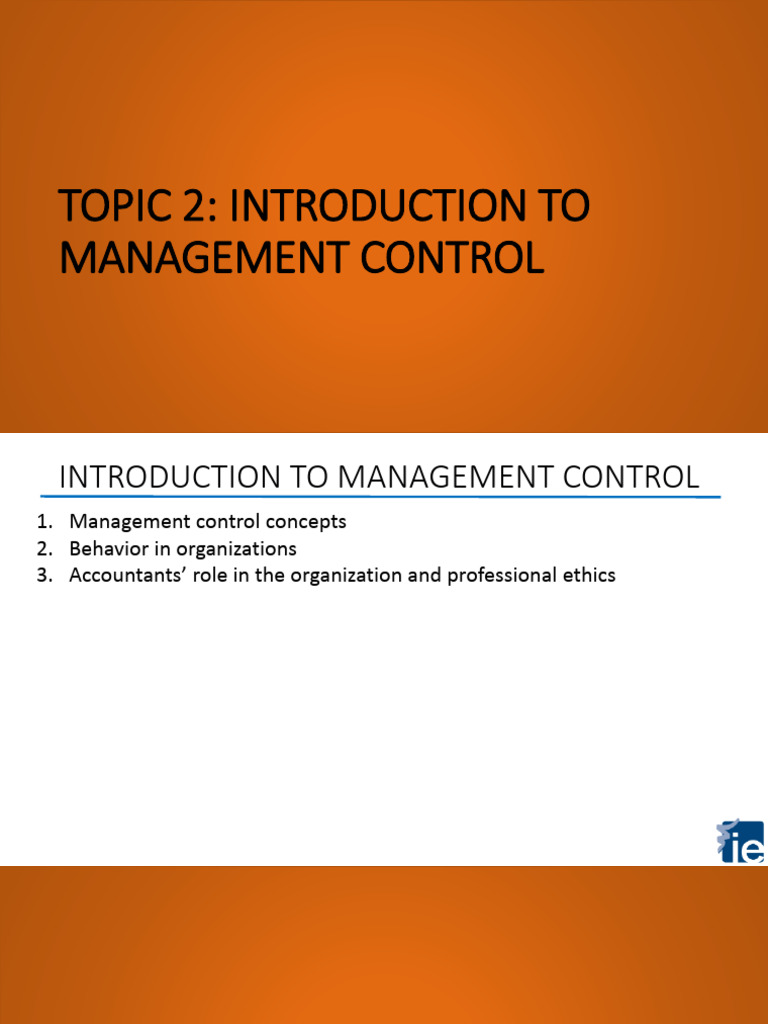 Management Control Concepts Explained | PDF | Accounting | Revenue