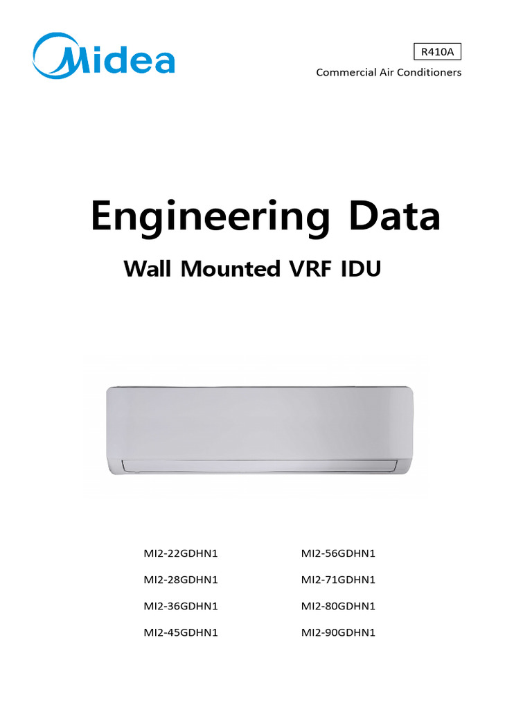 Midea VRF Indoor Units Engineering Data | PDF | Pipe (Fluid Conveyance ...