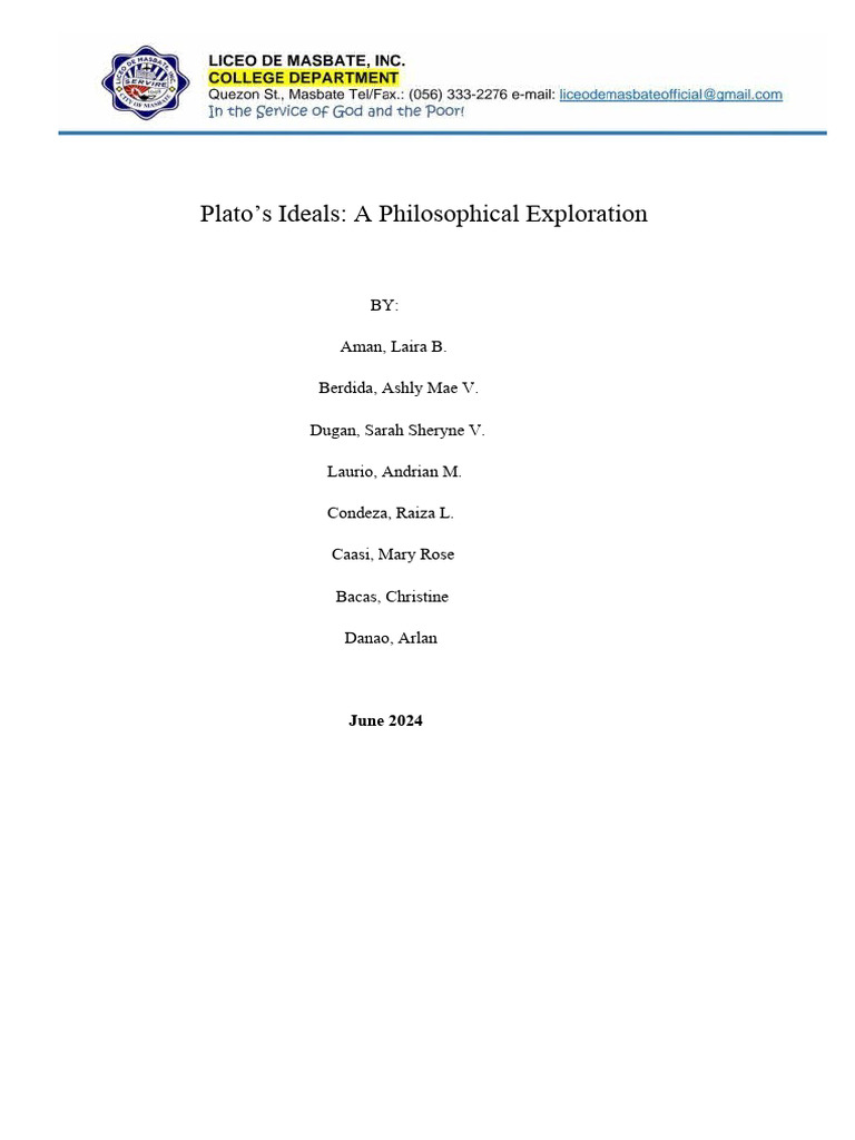 Term Paper | PDF | Plato | Semantics