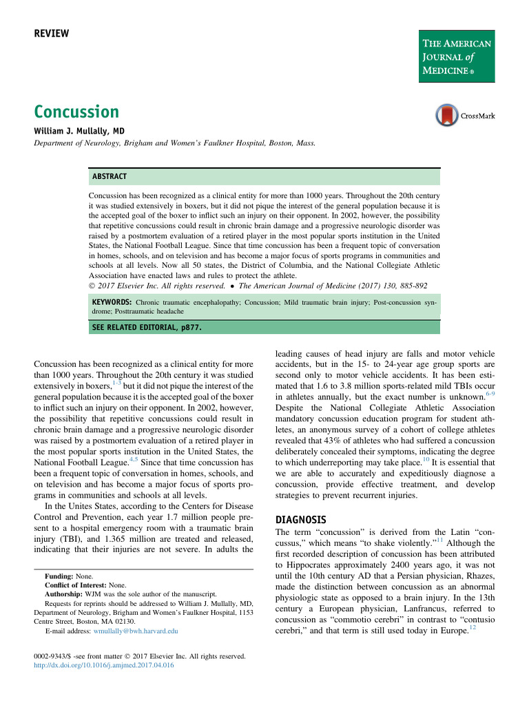 Concussion Amj Pdf Concussion Traumatic Brain Injury