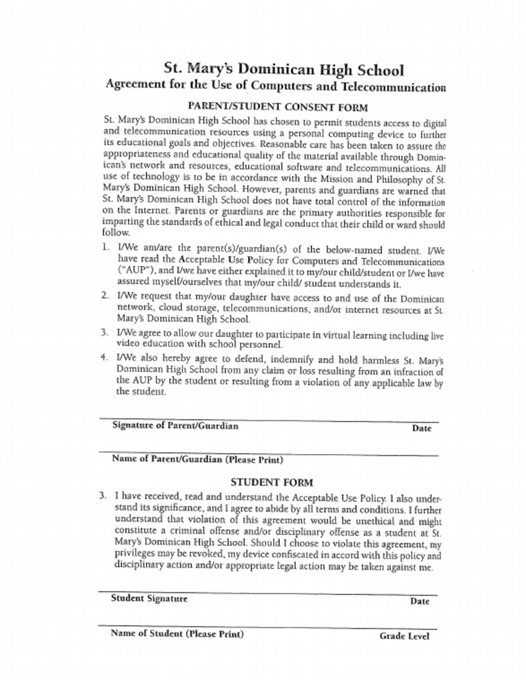 AUP Form | PDF