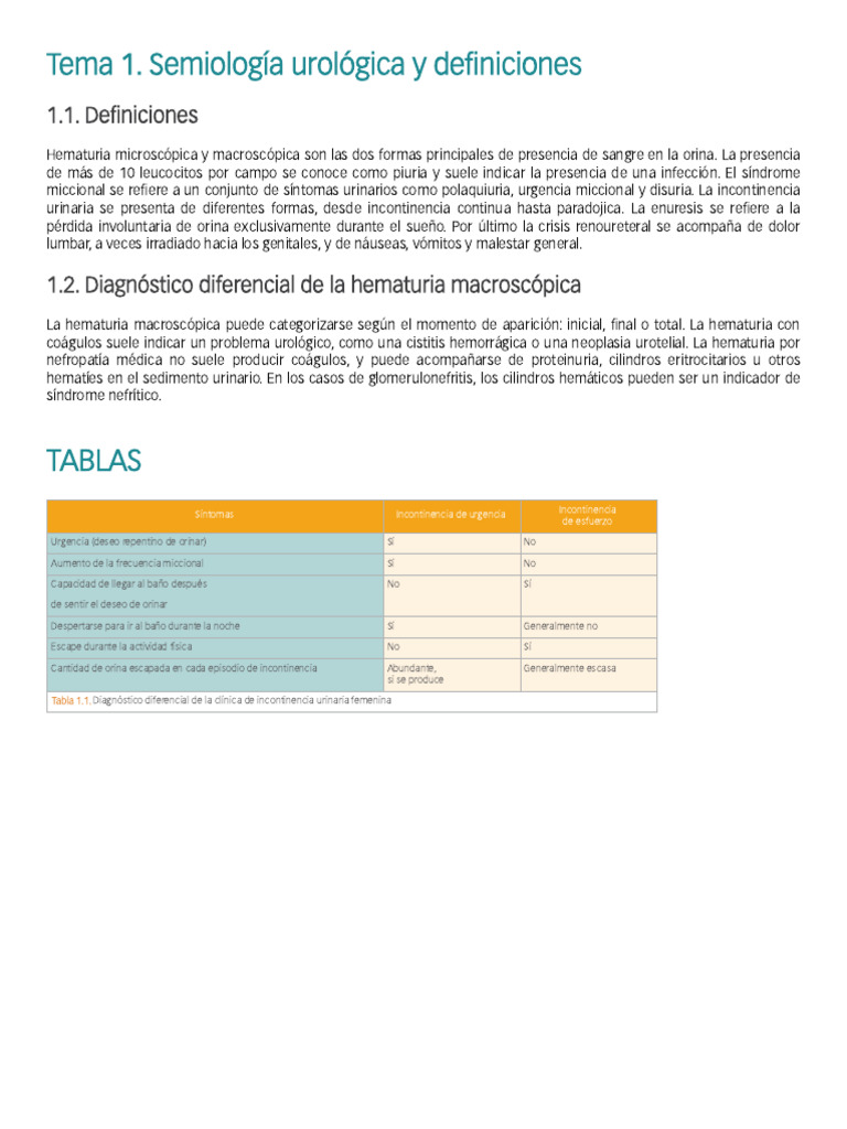 Tema 1 Pdf Enfermedades Del Sistema Genitourinario Enfermedades Y