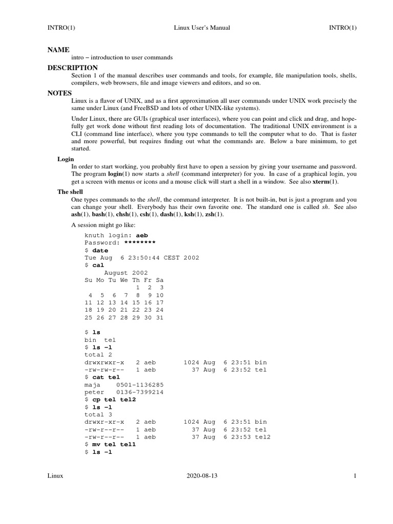 Intro | PDF | Shell (Computing) | Command Line Interface