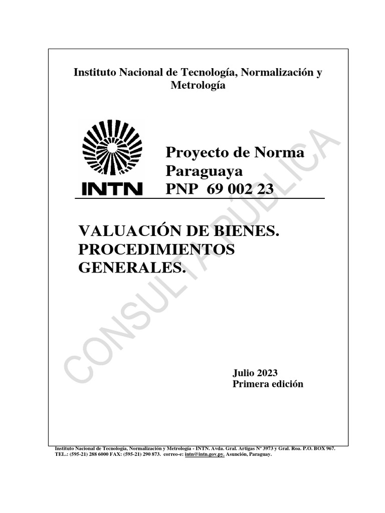 PNP 69 002 23 Consulta Pública | PDF | Valoración (Finanzas) | Valor de ...