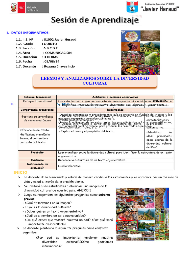 05 Agost Leemos y Analizamos Sobre La Diversidad Cultural | PDF ...
