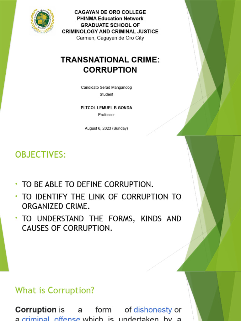 Understanding Corruption and Organized Crime | PDF | Corruption ...