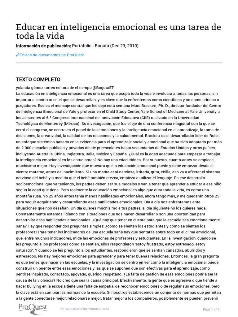 Educación Emocional: Un Viaje Vital | PDF | Las emociones ...