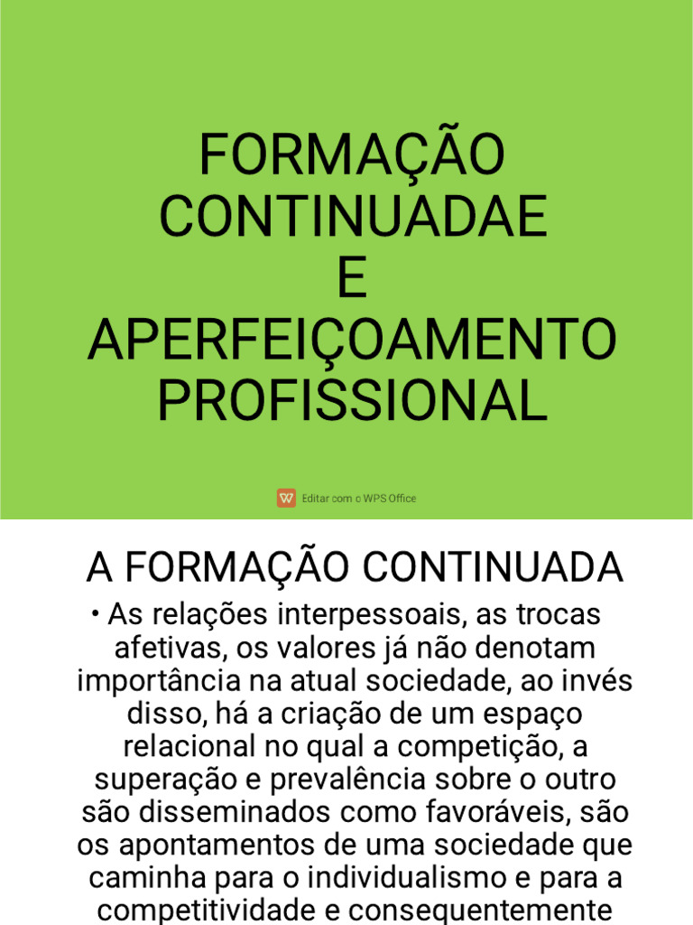 Formação Continuada de Professores | PDF | Pedagogia | Desenvolvimento ...