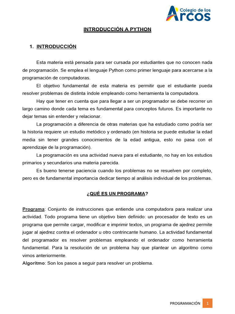2 - Introducción A Python | PDF | Programación de computadoras ...