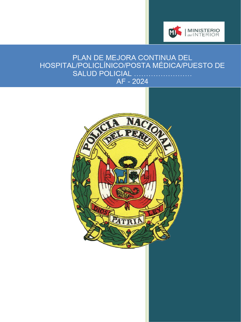 Plan de Mejora Continua en Salud 2024 | PDF | Calidad (comercial ...