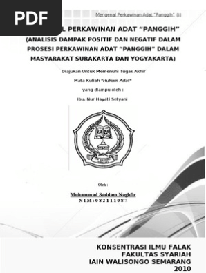 Makalah Hukum Adat Mengenal Perkawinan Adat Panggih Analisis Dampak Positif Dan Negatif Dalam Prosesi Perkawinan Adat Panggih Dalam Masyarakat Surakarta Dan Yogyakarta