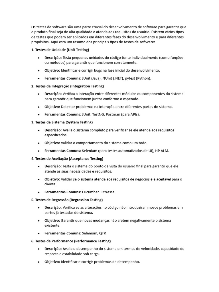 Testes de Software Part 1 | PDF | Testes de software | Gestão de ...