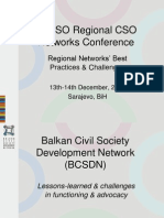 98-3 BCSDN PPP, TACSO Regional CSOs Networks Conf, 13th-14th Sarajevo