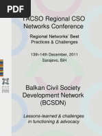 98-3 BCSDN PPP, TACSO Regional CSOs Networks Conf, 13th-14th Sarajevo