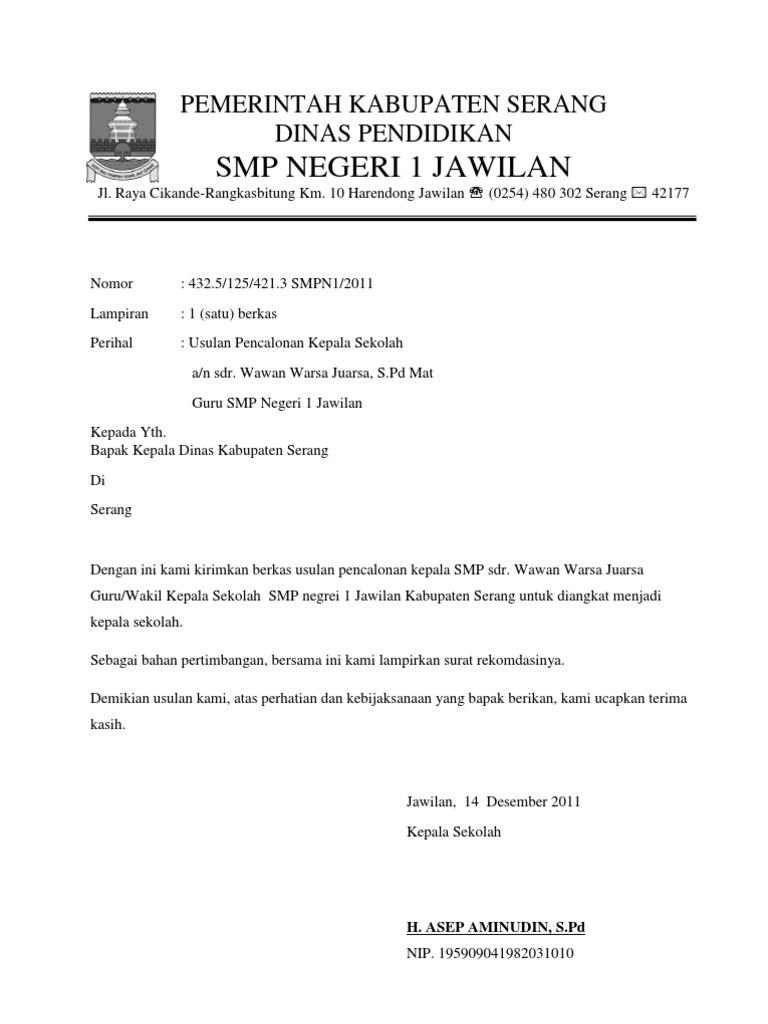 Usul Promosi Kepsek Pa Wawan 1 Pdf