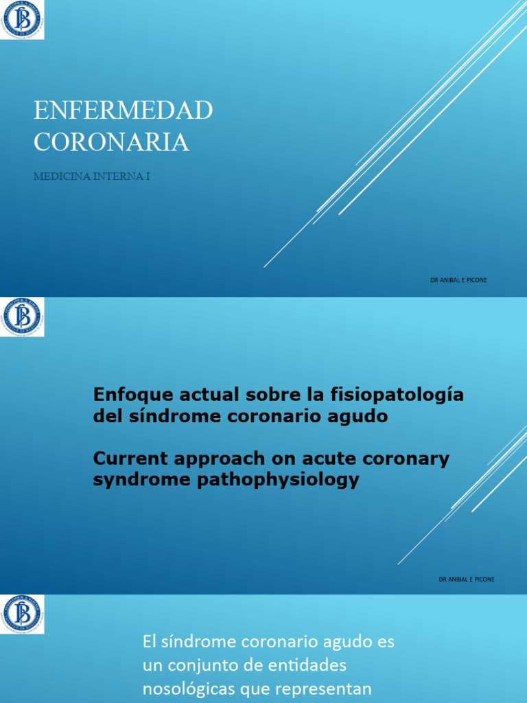 Enfermedad Coronaria I | PDF | Infarto de miocardio | Aterosclerosis