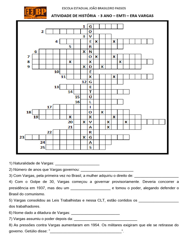 Cruzadinha Era Vargas | PDF | Brasil