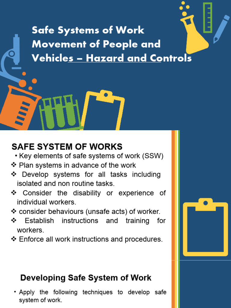 Safe systems of work pdf occupational safety and health personal