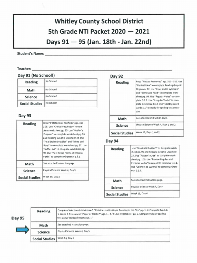 5thgradentipacketweek 3 | PDF