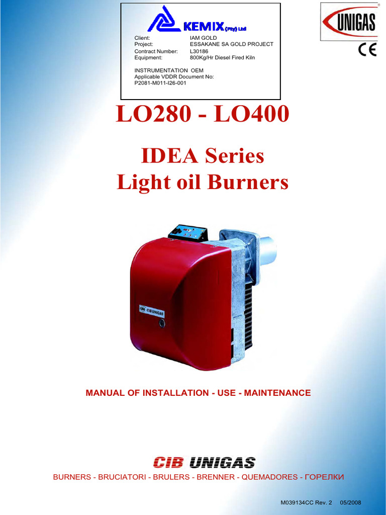 Light Oil Burners LO400 | PDF | Fuel Oil | Pump