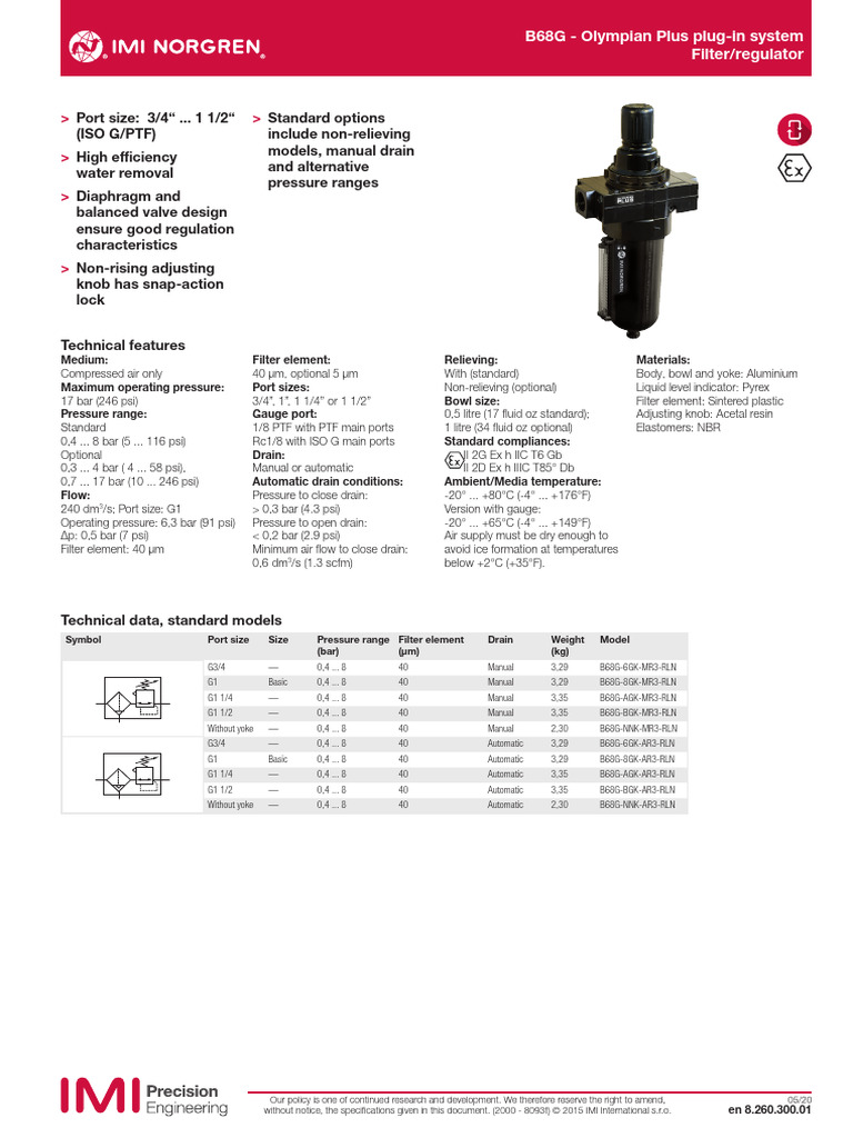 B68G Olympian Plus Air Filter/Regulator | PDF | Chemical Engineering ...