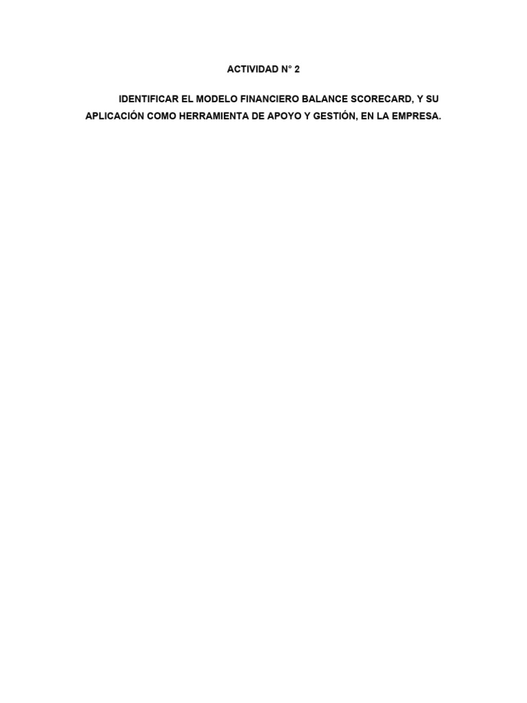 Aplicación del Balance Scorecard en Empresas | PDF | Business ...