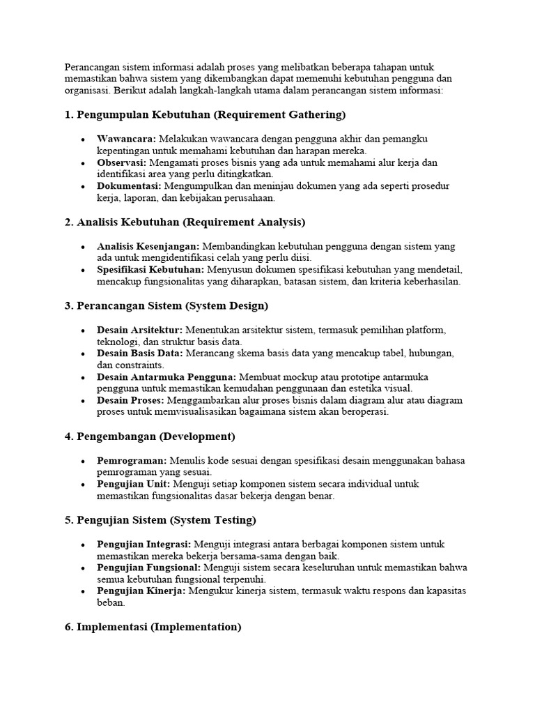 Langkah Perancangan Sistem Informasi | PDF