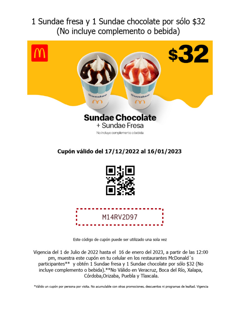 Cupón McDonald's | PDF | Cocina, comidas y vino