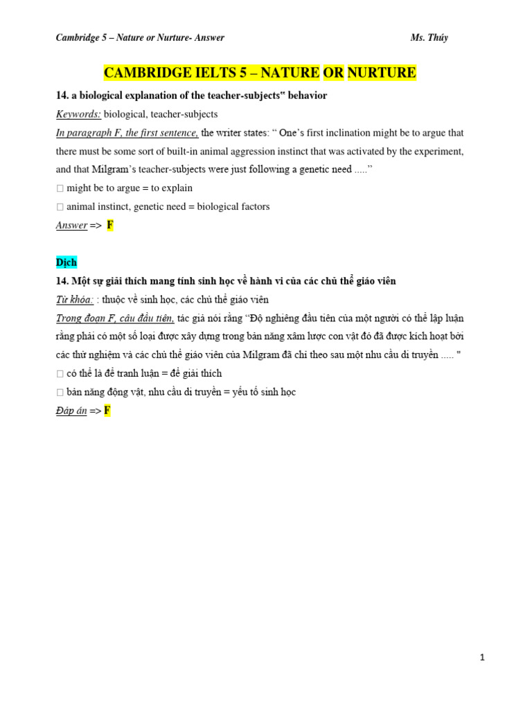 (Answer) Cam 5 - Ms. Thúy | PDF