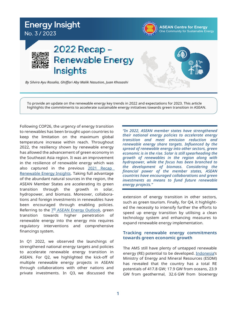 2022 Energy Insights - Renewable Energy | PDF | Renewable Energy ...