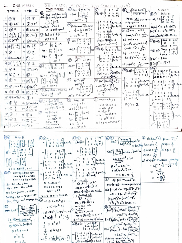 12th midterm test answer key pdf