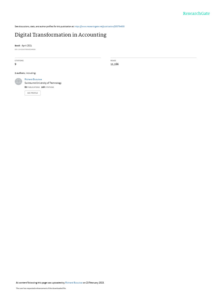 Digital Transformation in Accounting | PDF | Internet Of Things ...