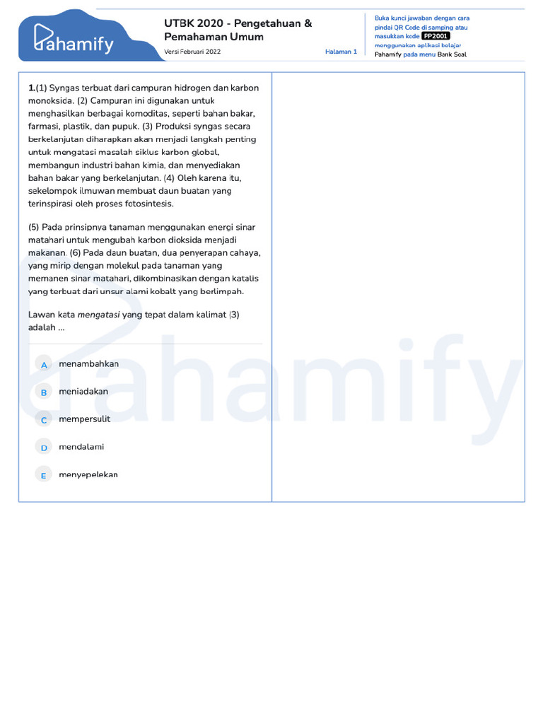 Utbk 2020 Pengetahuan Pemahaman Umum Pdf