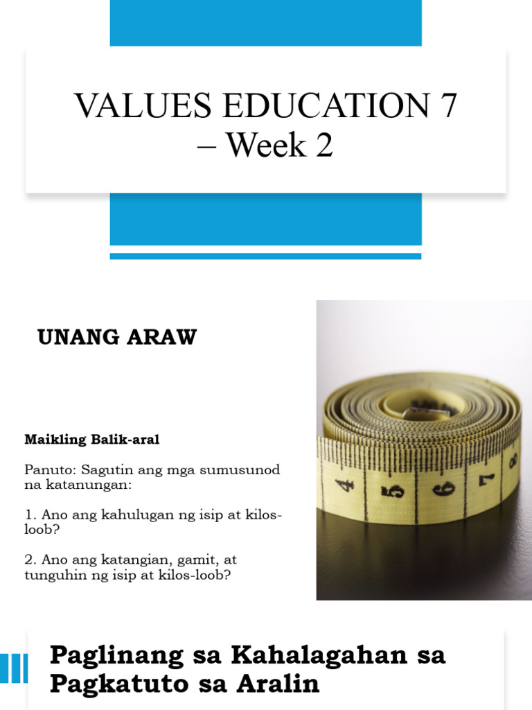 Values education week 2 pdf
