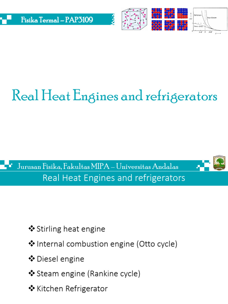Thermal Physics: Real Heat Engines & Refrigerators | PDF | Applied And ...