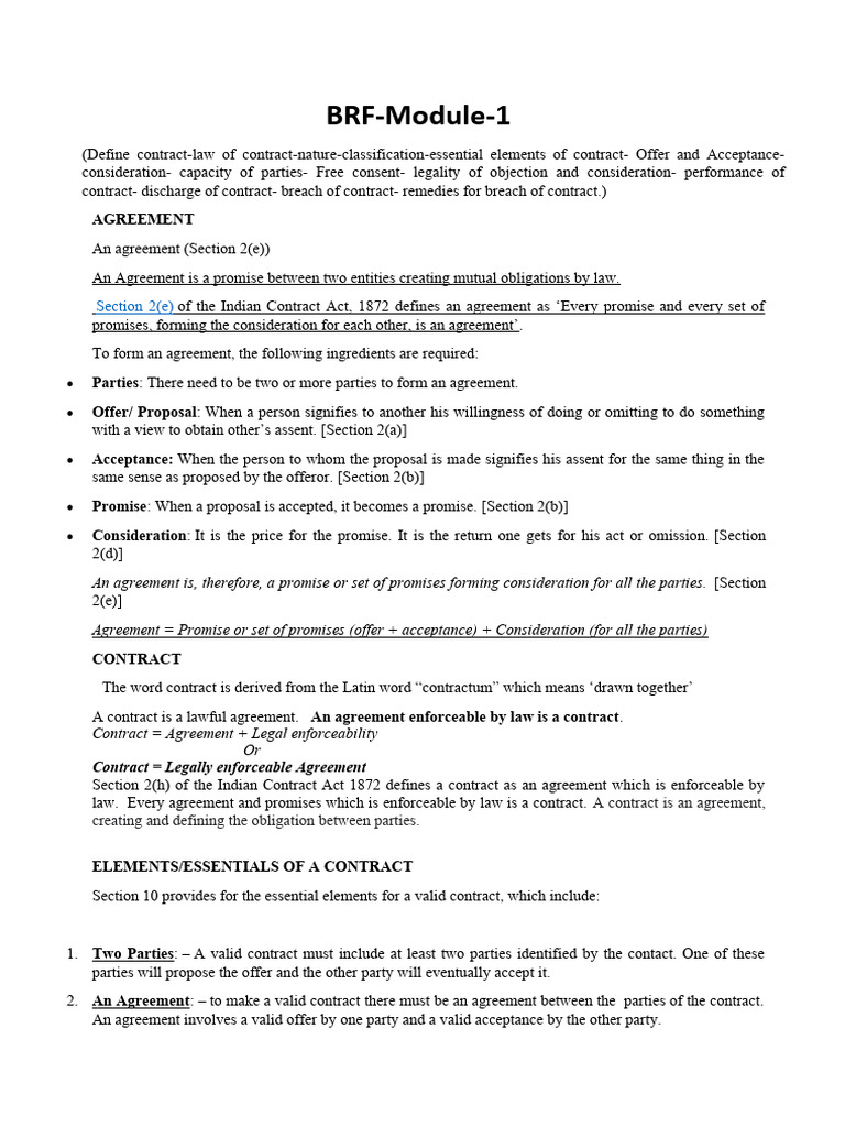 Understanding Contract Law Essentials | PDF | Offer And Acceptance ...