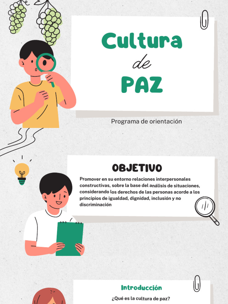 Promoviendo la Cultura de Paz en la Comunidad | PDF | Paz | Psicología ...